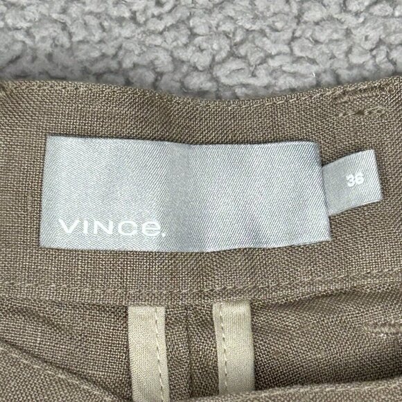 Vince Hemp Pants Mens 36x28 Brown Rolled Cuff Lightweight Cropped Coastal Resort - Picture 3 of 12